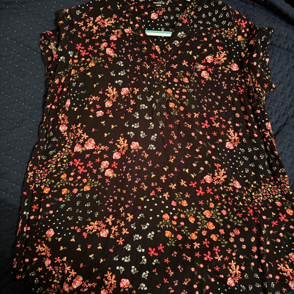 Floral Black Women's Top